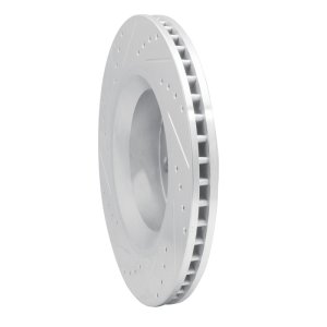 Jeep Liberty Brake Rotor (1) - Front Right - R1 Concepts - Drilled & Slotted - Silver - `11-`12